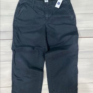 Gap Wide Leg Crop Pants Faded Black 00 Petite